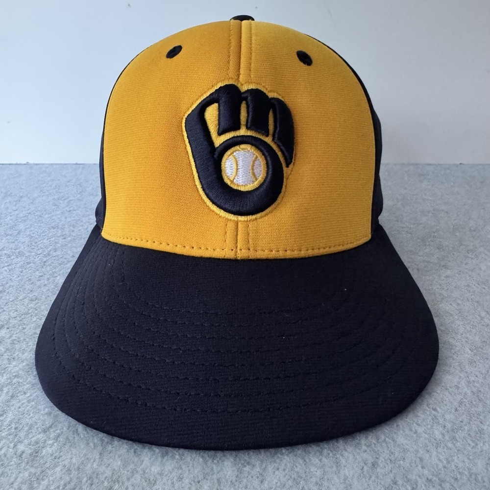 Milwaukee Brewers Hat Mens Small Gold Navy Blue MLB Baseball Richardson PTS20